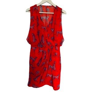 Marciano By Guess Red Cat Print Dress